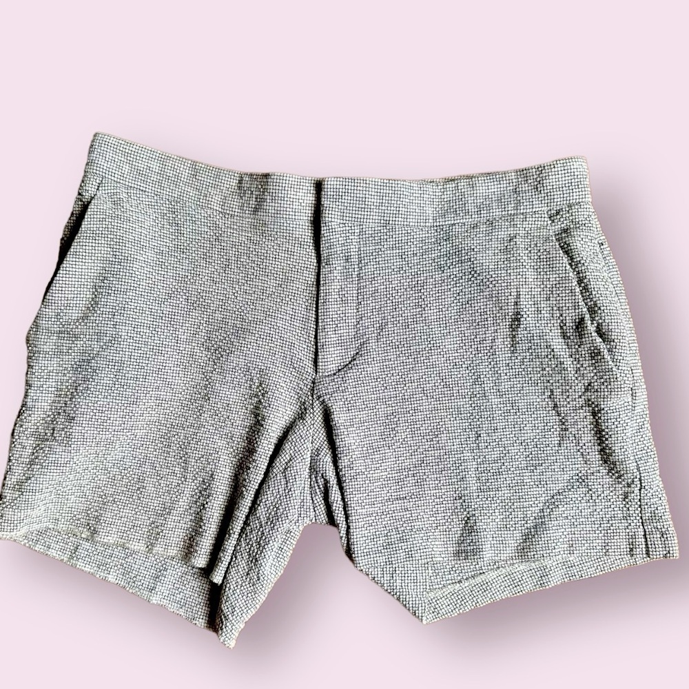 Banana Republic Women’s  White Black Square Print Stretch Comfort Shorts Size 6